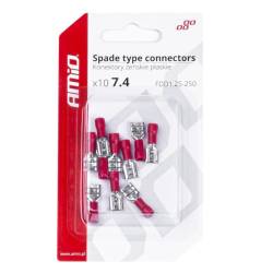 Papuci elelectrici fisa plata Mama, 7,4mm, 0,5-1,5mm2, 10A, izolata, set 10 bucati, AMIO 03062