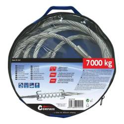 Cablu tractare metal, fi 10mm, 7T, 4m, cu ARC, Compass 01241