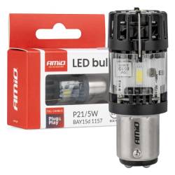 Bec pozitie frana 12V, P21/5W, BAY15D, Canbus, 1 bucata, Amio 04689