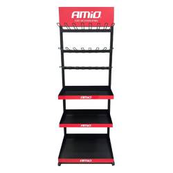 Stand Expozitor pentru produse, cu 3 rafturi si 24 de carlige, Amio 04803