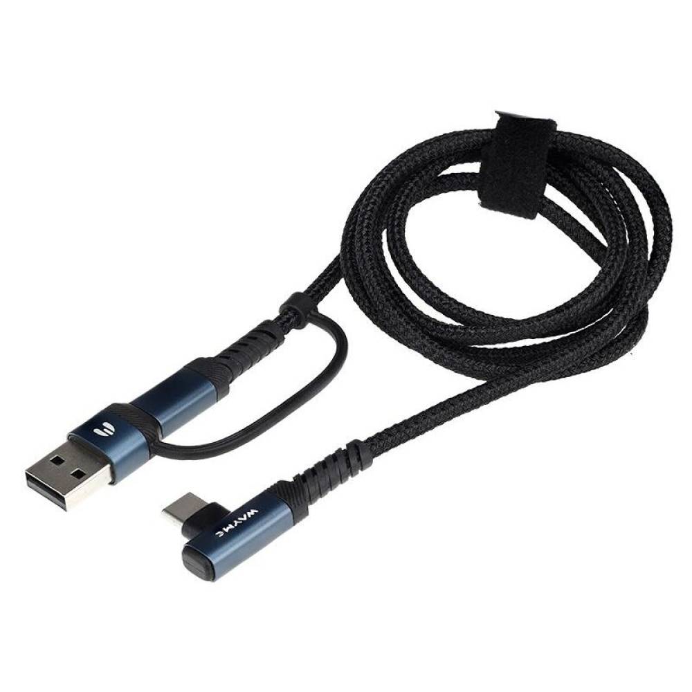 Cablu incarcator 2 in 1 USB/C, iesire TipC, Tip L, 1m, 3A, 60W, Carmotion WAYME 63097