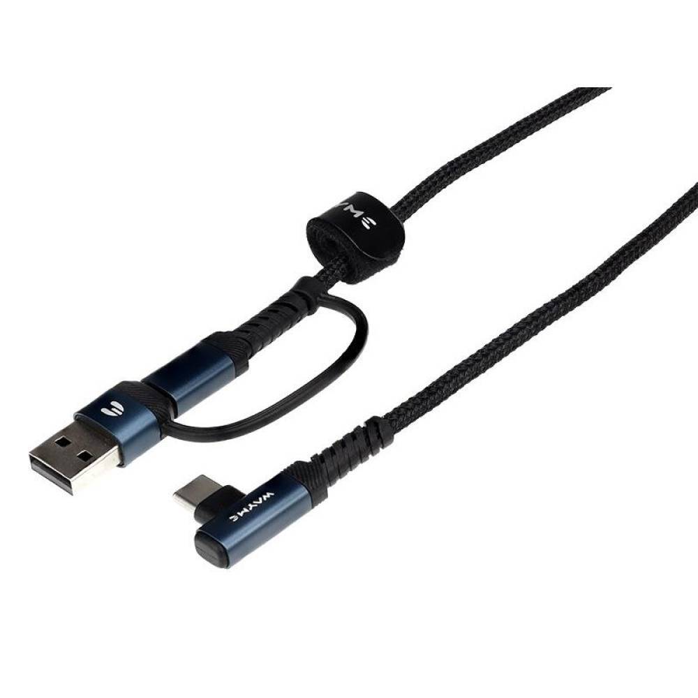 Cablu incarcator 2 in 1 USB/C, iesire TipC, Tip L, 1m, 3A, 60W, Carmotion WAYME 63097