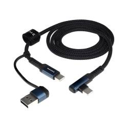 Cablu incarcator 2 in 1 USB/C, iesire TipC, Tip L, 1m, 3A, 60W, Carmotion WAYME 63097