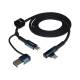 Cablu incarcator 2 in 1 USB/C, iesire TipC, Tip L, 1m, 3A, 60W, Carmotion WAYME 63097