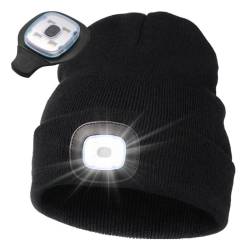 Caciula tricotata de iarna, cu Led, 3 moduri de iluminare, 150lm, neagra, B.A.M KMZ150