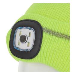 Caciula tricotata de iarna, cu Led, 3 moduri de iluminare, galbena, 150lm, B.A.M KMZ149