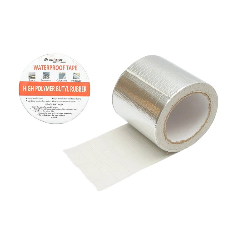 Banda autoadeziva butilica, cu folie de aluminiu, hidroizolanta, acoperis, etc 5cmx10m Breckner Germany BK91211 Banda autoadeziva butilica, cu folie de aluminiu, hidroizolanta, acoperis, etc 5cmx10m Breckner Germany BK91211