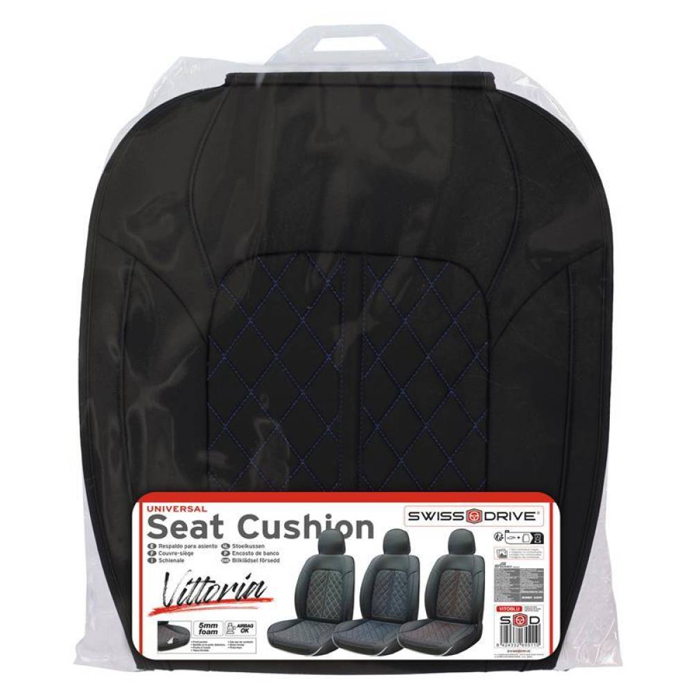 Husa pentru 1 scaun peste tetiera, cu laterale, Negru+Albastru, Vittoria, Swissdrive VITOBLU Husa pentru 1 scaun peste tetiera, cu laterale, Negru+Albastru, Vittoria, Swissdrive VITOBLU