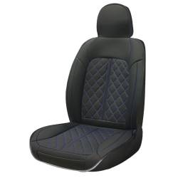 Husa pentru 1 scaun peste tetiera, cu laterale, Negru+Albastru, Vittoria, Swissdrive VITOBLU