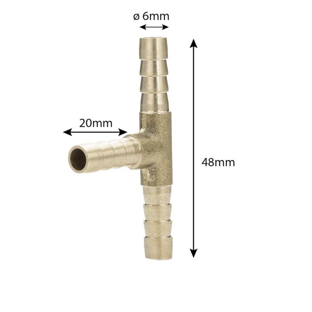 Conector furtun stut in T, fi6mm, Carmotion 83473
