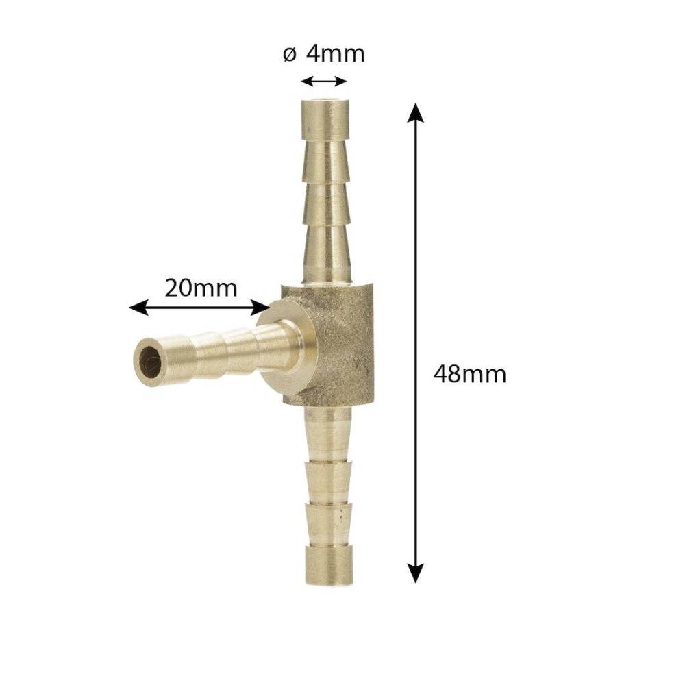 Conector furtun stut in T, fi4mm, Carmotion 83472 Conector furtun stut in T, fi4mm, Carmotion 83472