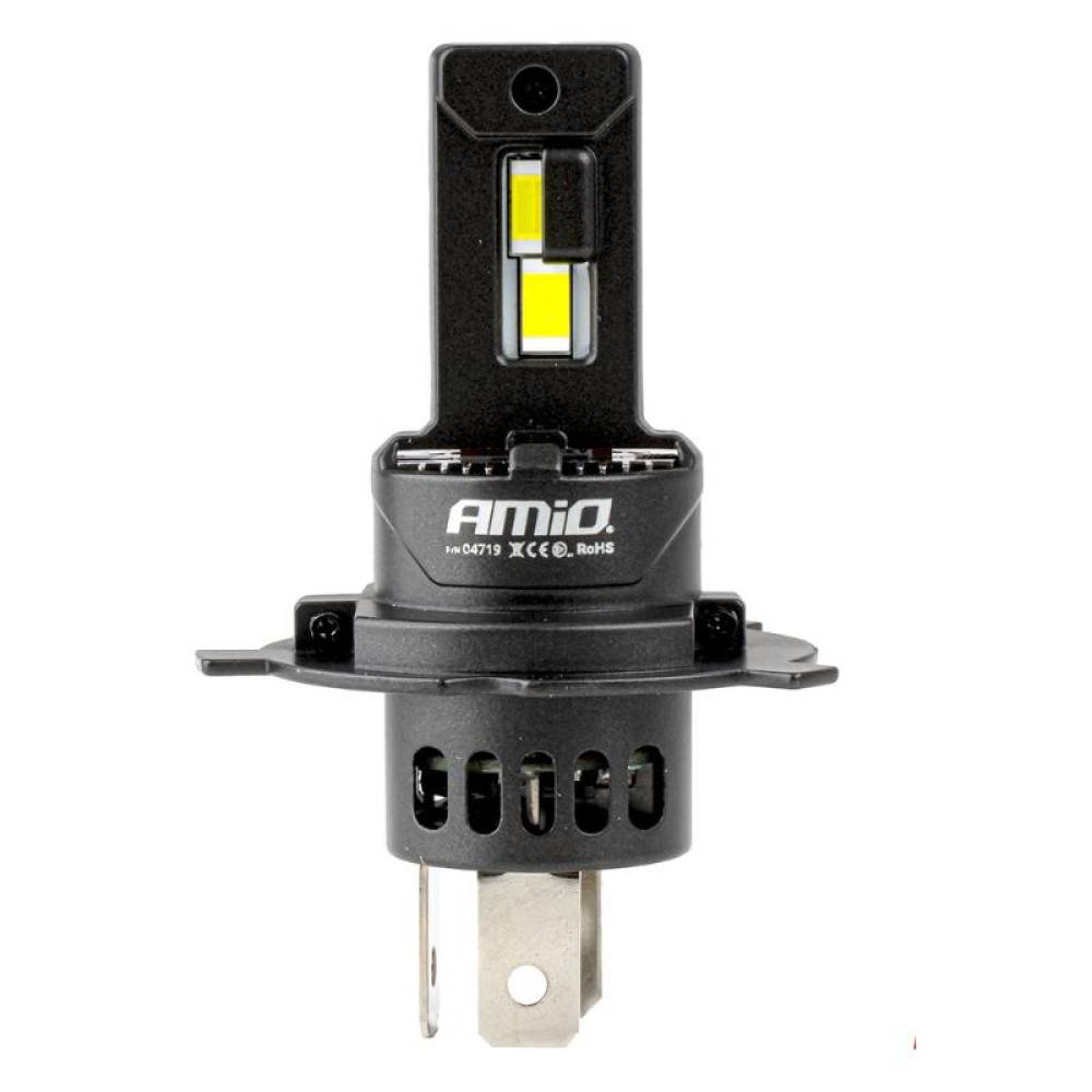 Set 2 becuri H4-H19 LED, 12V-24V, 70W, 5540 lm, 6000 K, Canbus, Series F25, Amio 04719