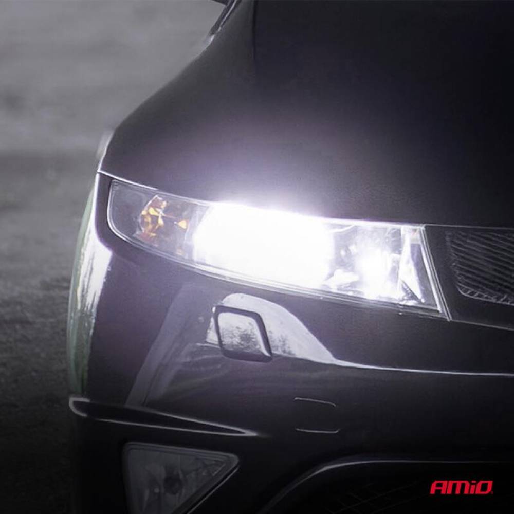 Set 2 becuri H4-H19 LED, 12V-24V, 70W, 5540 lm, 6000 K, Canbus, Series F25, Amio 04719