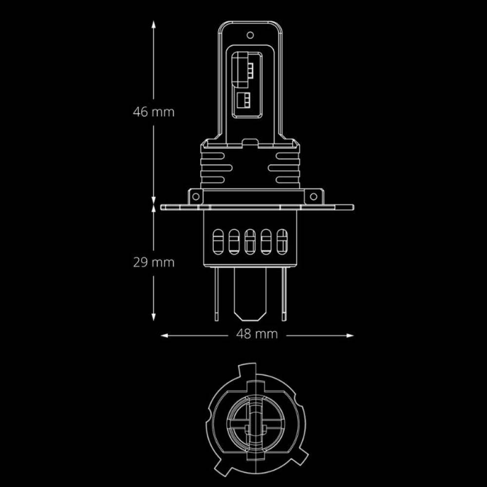 Set 2 becuri H4-H19, LED, 70W, 12V-24V, 2900lm, 6000K, Canbus, Serie F26 PRO, Amio 04871 Set 2 becuri H4-H19, LED, 70W, 12V-24V, 2900lm, 6000K, Canbus, Serie F26 PRO, Amio 04871