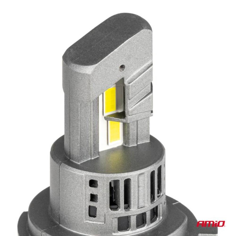 Set 2 becuri H4, 4 LED, 12-24V, 50W, 6000K, 4200LM, Canbus, X5-series Winger, Amio 03945