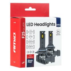 Set 2 becuri HIR2, LED, 12V-24V, 54W, 5600 lm, 6000k, Canbus, Serie F25 Silver, Amio 04708