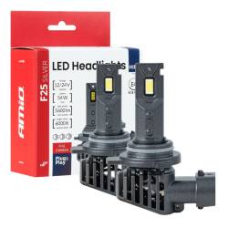Set 2 becuri HIR2, LED, 12V-24V, 54W, 5600 lm, 6000k, Canbus, Serie F25 Silver, Amio 04708