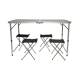 Set masa pliabila camping cu 4 scaune din aluminiu, portabila tip valiza, reglabila, 120x60cm, BK99229 Set masa pliabila camping cu 4 scaune din aluminiu, portabila tip valiza, reglabila, 120x60cm, BK99229