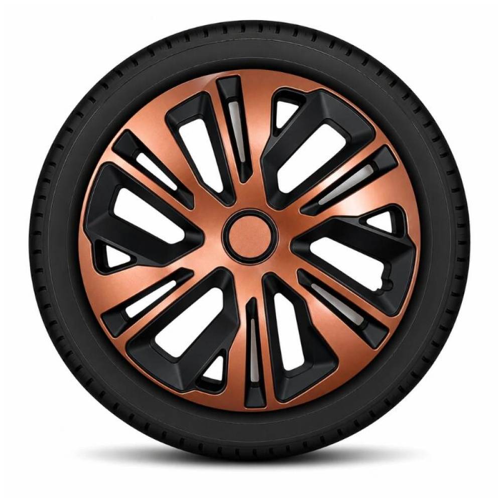 Capace roti 16'' Jestic RAVEN II cu inel, Aramiu+Negru Capace roti 16'' Jestic RAVEN II cu inel, Aramiu+Negru