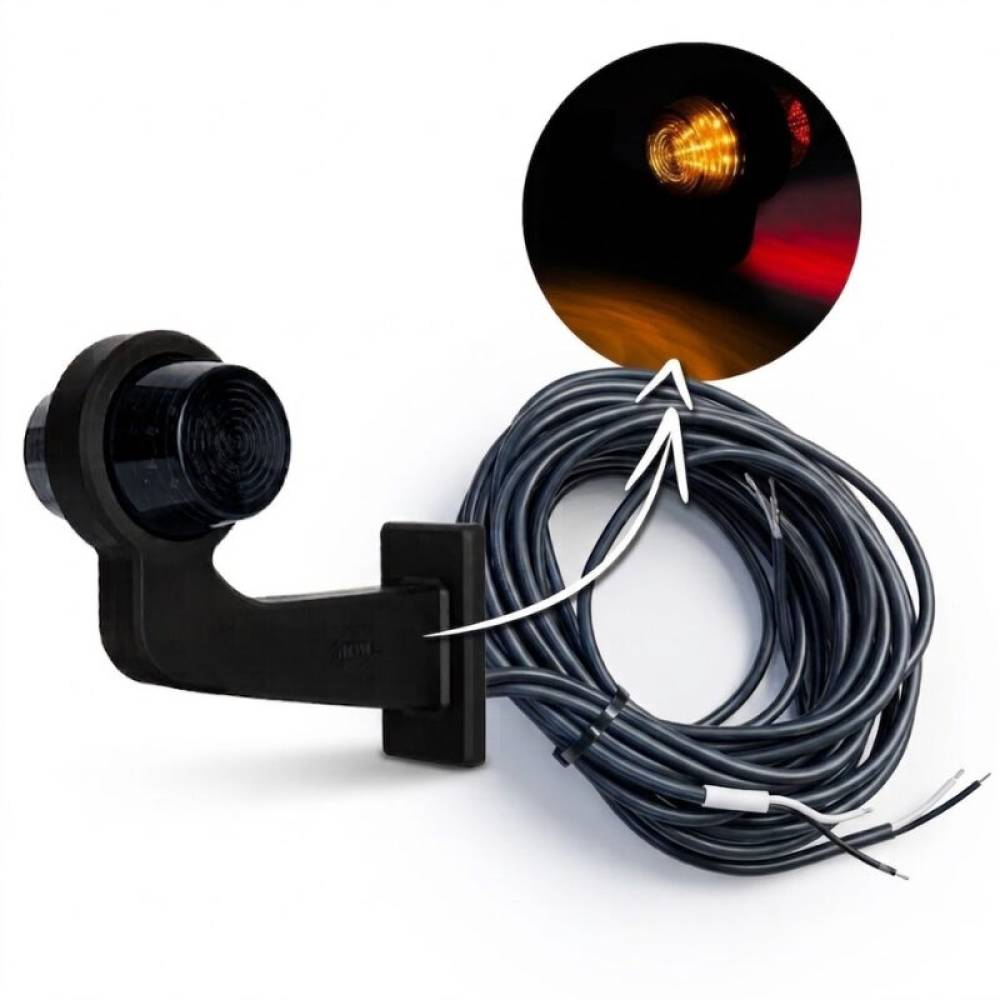 Lampa gabarit brat, 45gr, 10 LED, Galben-Rosu, drepta, Hor102AD, LD2621 Graphite 5M Horpol