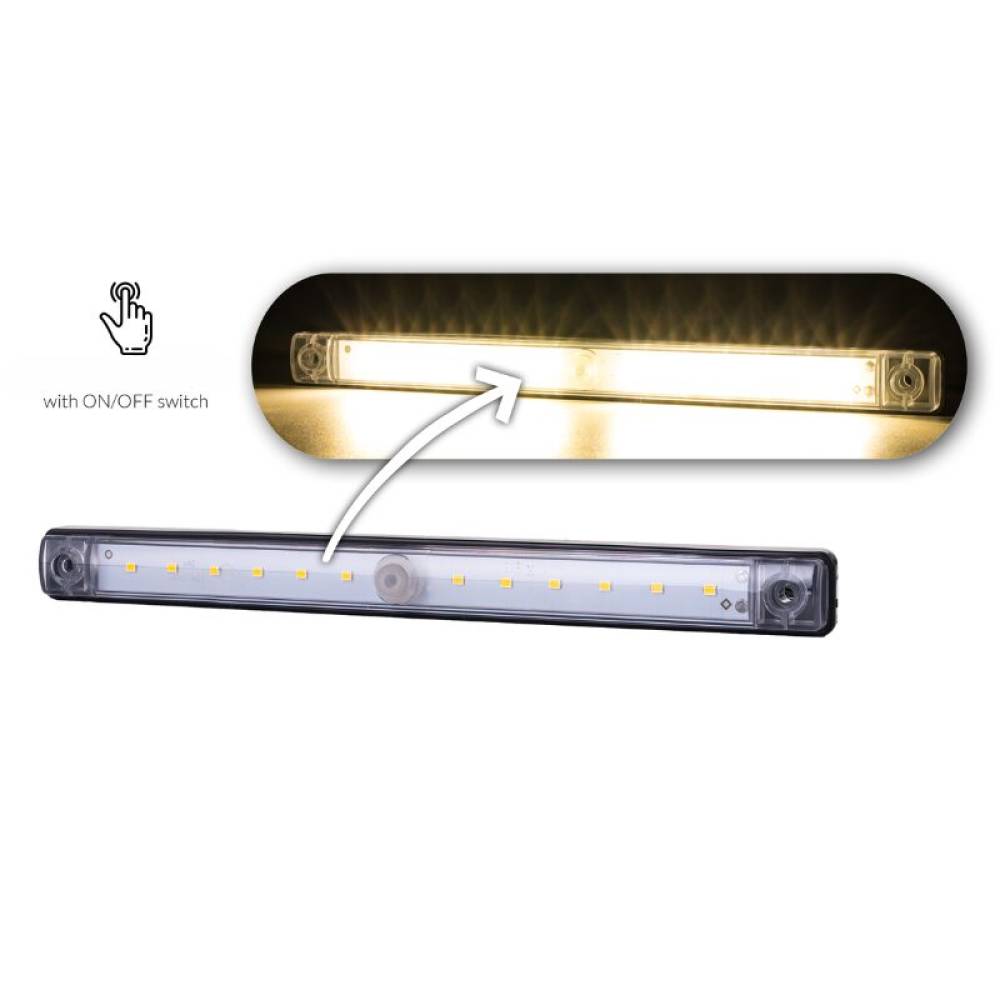 Lampa interior plafon, 254x24, aplicata, LED, transparenta,  alba LWD3106