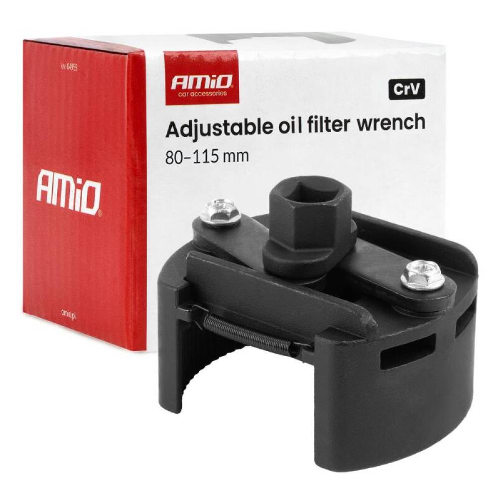 Cheie filtru ulei reglabila, 80-115mm, CrV Amio 04955 Cheie filtru ulei reglabila, 80-115mm, CrV Amio 04955