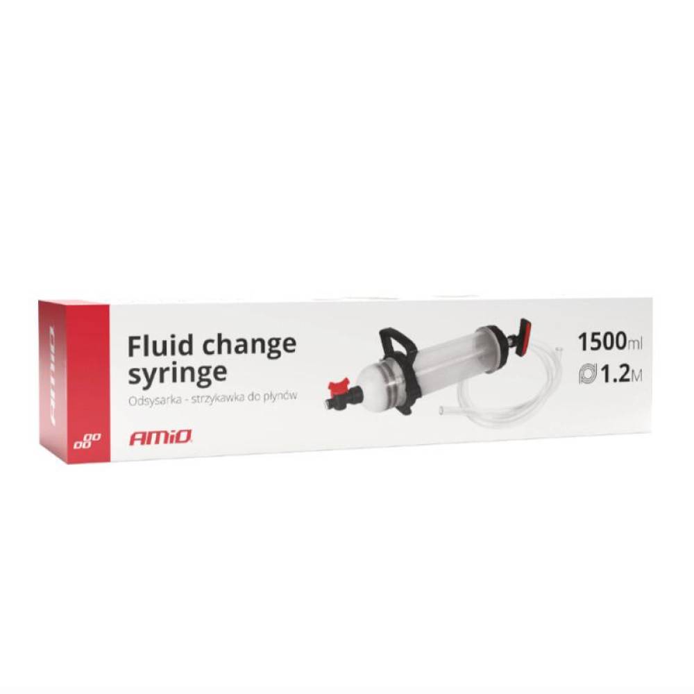 Pompa aspirare sau umplere, extractor fluide, ulei, lichid de frana, 1500ml, cu maner si robinet, furtun 1.2m, 04278 Amio