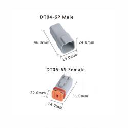 Mufa conector cu 6 pini, tata, cu pini tip mama, pentru far, tip Deutsch DT06-6S/A.07131 Wesem Mufa conector cu 6 pini, tata, cu pini tip mama, pentru far, tip Deutsch DT06-6S/A.07131 Wesem