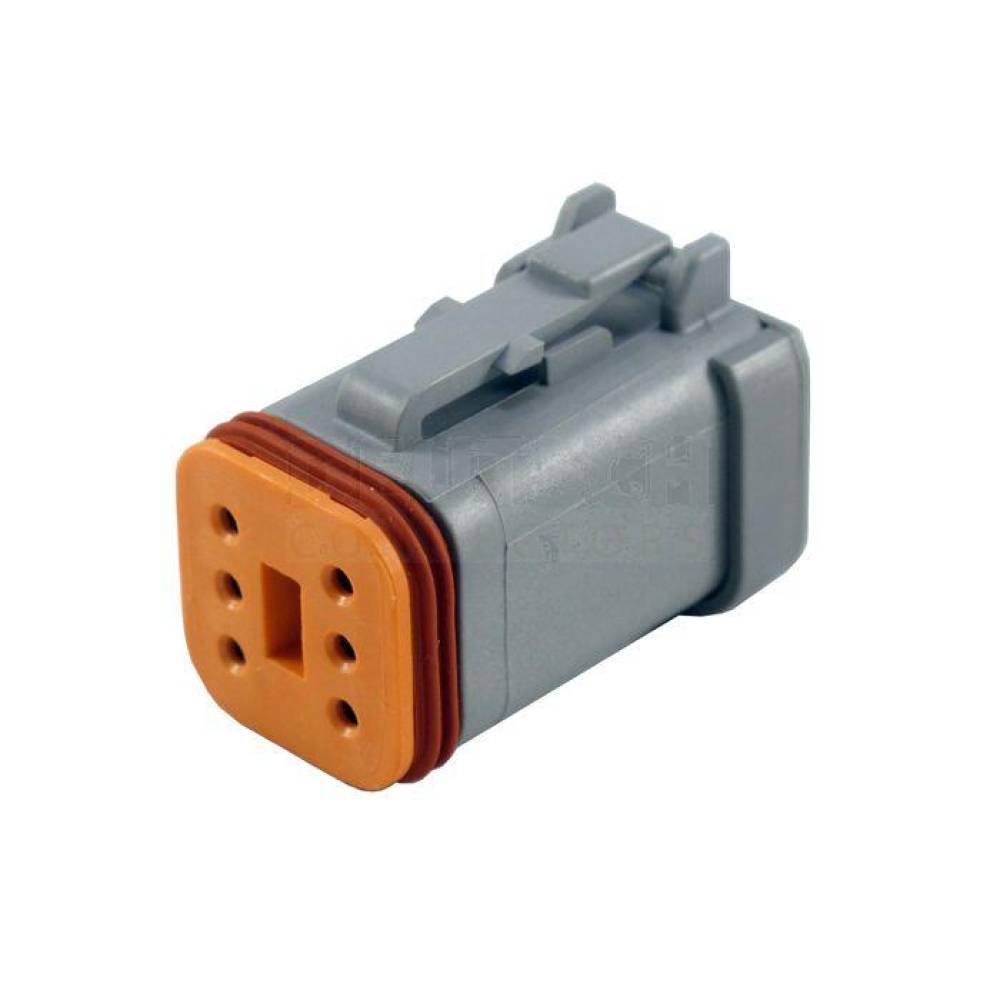 Mufa conector cu 6 pini, tata, cu pini tip mama, pentru far, tip Deutsch DT06-6S/A.07131 Wesem
