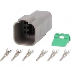 Mufa conector priza, mama cu 6 pini-tata, Deutsch, kit S-DT04-6P