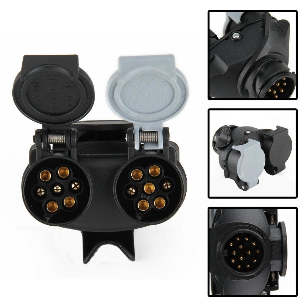 Adaptor priza rulota, remorca, in Y 13>2x7, din fisa 13 pini in 2 prize x 7 pini N / S 12034 Adaptor priza rulota, remorca, in Y 13>2x7, din fisa 13 pini in 2 prize x 7 pini N / S 12034