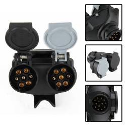 Adaptor priza rulota, remorca,  in Y 13>2x7, din fisa 13 pini in 2 prize x 7 pini N / S 12034 