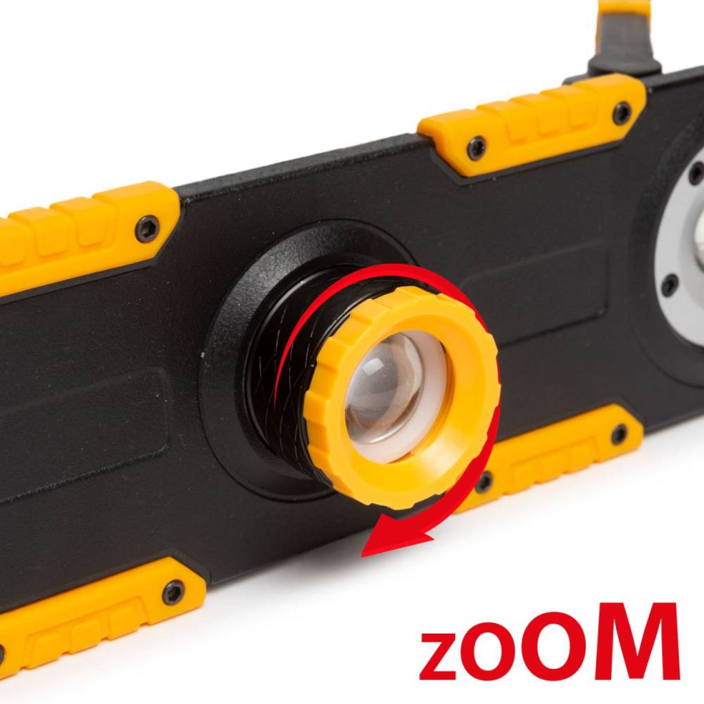 Proiector LED 1200lm cu acumulator si intensitate si focalizare reglabile Phenom 18649