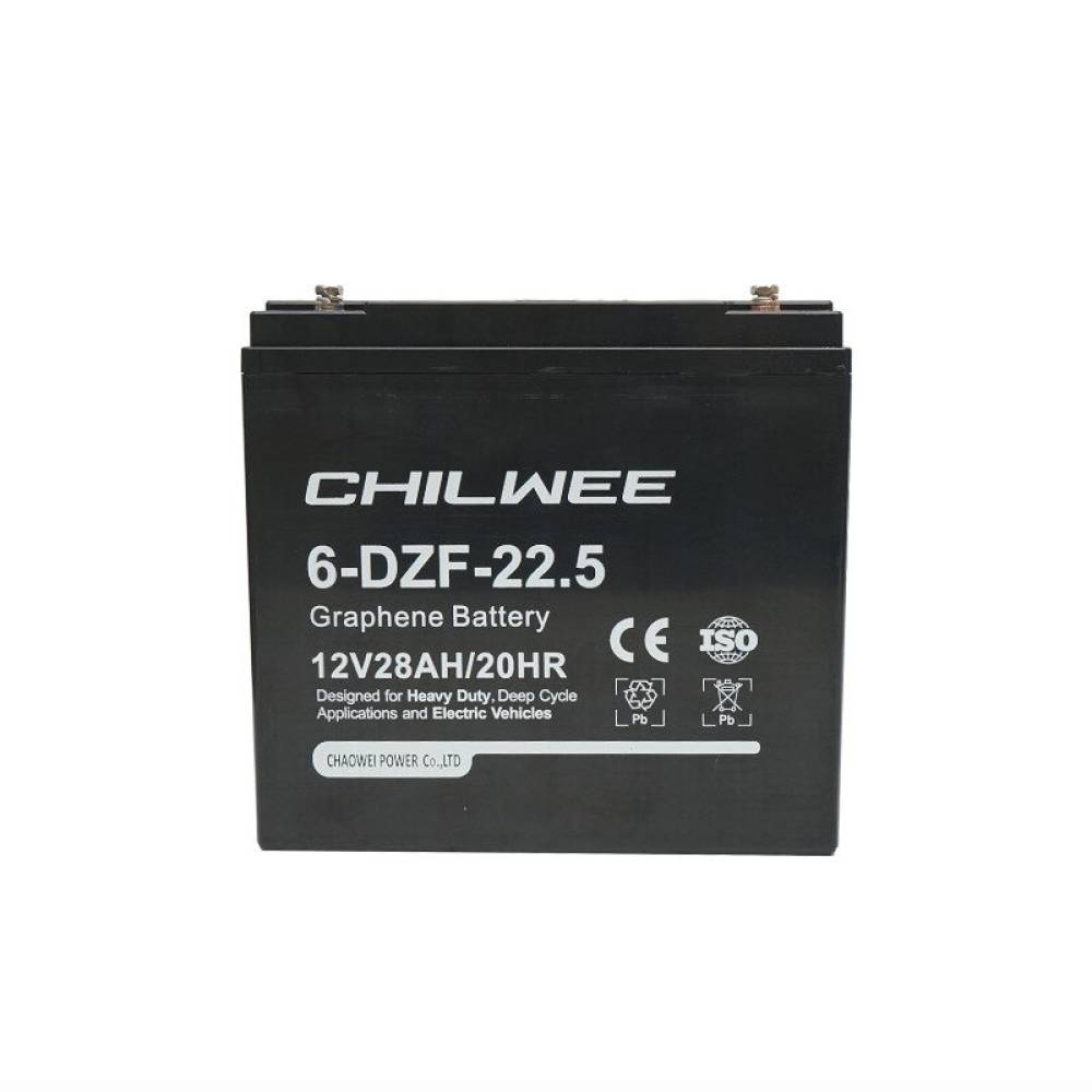 Baterie stationara cu grafen pentru biciclete, scutere electrice, panouri solare, 6-DZF-22.5 (12 V- 28Ah), Deep Cycle HX56 CHILWEE