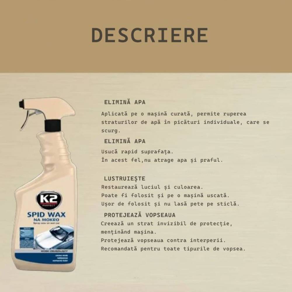 Ceara lichida cu pulverizator, 750ml, SPID WAX, K087M K2 K087