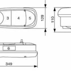 Lampa spate 350x133, Renault Premium, Iveco Daily, Daf, dreapta / stanga L-2061 Dasteri