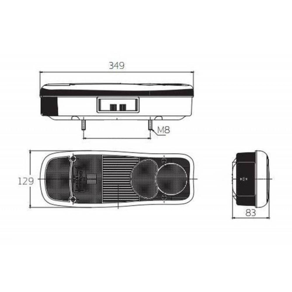 Lampa spate 350x133, Renault Premium, Iveco Daily, Daf, dreapta / stanga L-2061 Dasteri Lampa spate 350x133, Renault Premium, Iveco Daily, Daf, dreapta / stanga L-2061 Dasteri