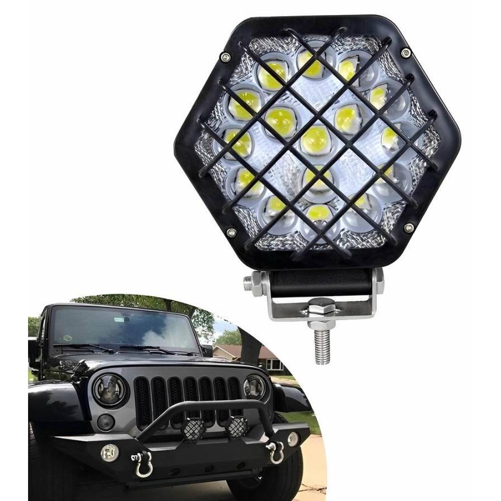 Proiector lucru 138x120, 16 LED-uri, 10-30V, 48W, 3400lm, cu grilaj, TT.13248S