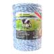 Rola fir alb cu albastru, pentru gard electric, fi3, 3x0.2mm, 500m, BK87655