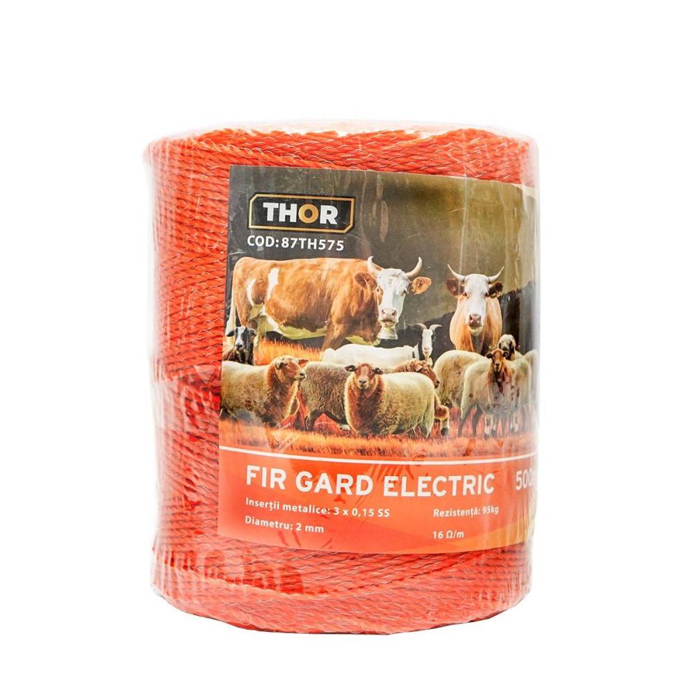Rola fir portocalie fi2, pentru gard electric, 3x0.15mmSS 500m, 16Ohm/m, 87TH575 Thor