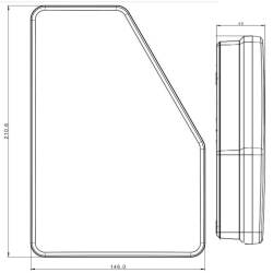 Lampa stop 146x210, 6 functii, ceata, mers inapoi, triunghi, cablu 1m, stanga, FT-277 L Fristom
