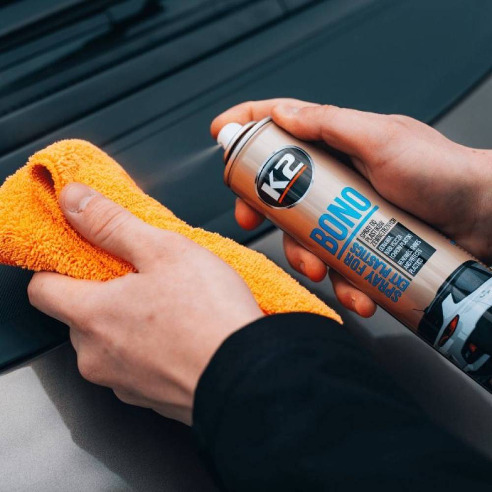 Spray curatat, reinnoit luciu suprafete plastic, cauciuc, vynil 300ml, BONO K150 K2.