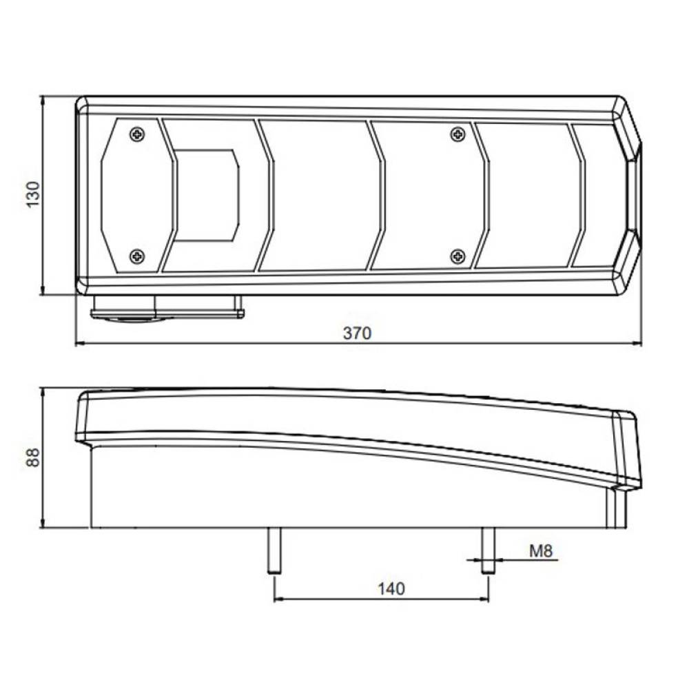 Dispersor lampa stop Mercedes Actros MP4 (2013-), drepta stanga Mars 610984