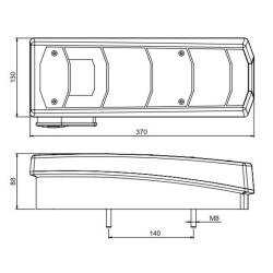 Dispersor lampa stop Mercedes Actros MP4 (2013-), drepta stanga Mars 610984
