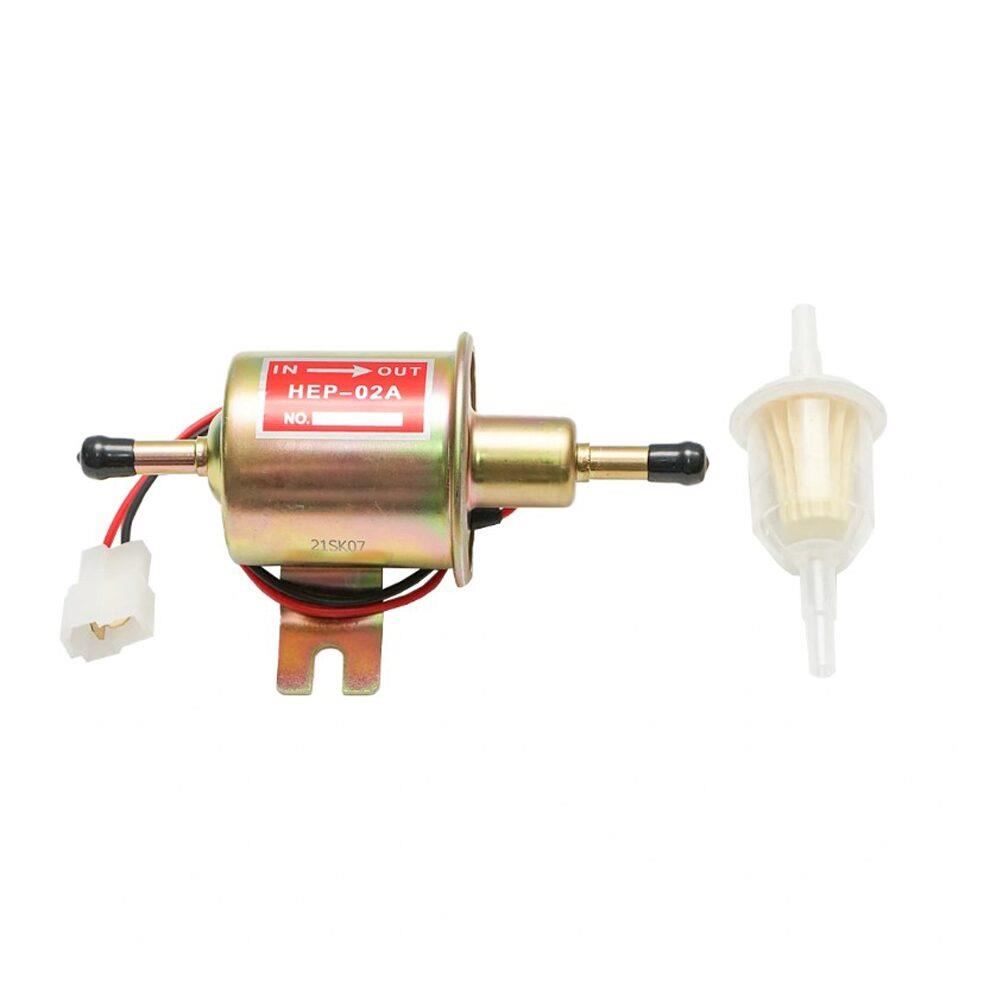 Pompa alimentare combustibil, benzina/motorina, 12V, fi8mm, cu filtru, HEP-02A SR76 Pompa alimentare combustibil, benzina/motorina, 12V, fi8mm, cu filtru, HEP-02A SR76