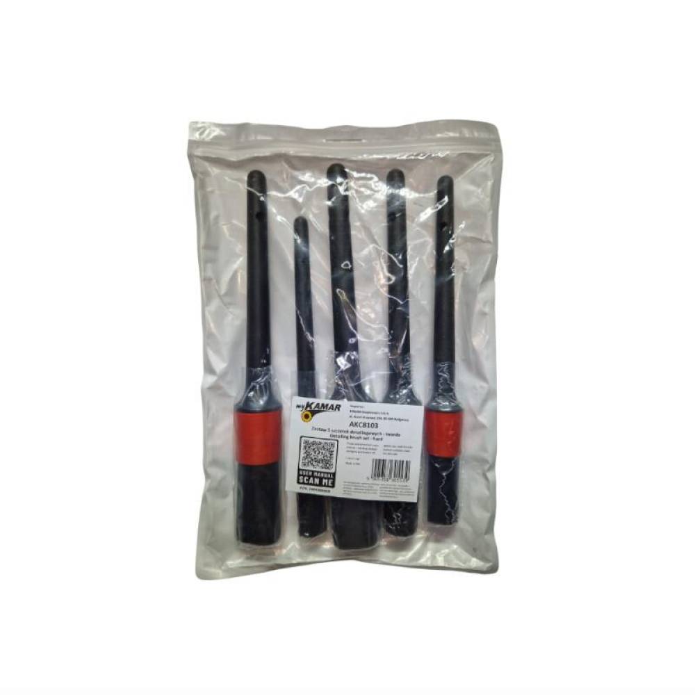 Set 5 pensule aspre, pentru detailing, interior-exterior, Hard AKC8103, 00465