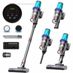 Aspirator vertical fara fir, 300W, 35 kPa, 2000mAh, 800ml, 3 moduri, ecran tactil LED, perie iluminata LED, Bk00492