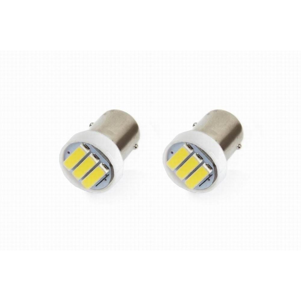 Set 2 becuri bord, 3 LED-uri SMD 7020, 12V, T4W BA9S alb, 01097 Amio