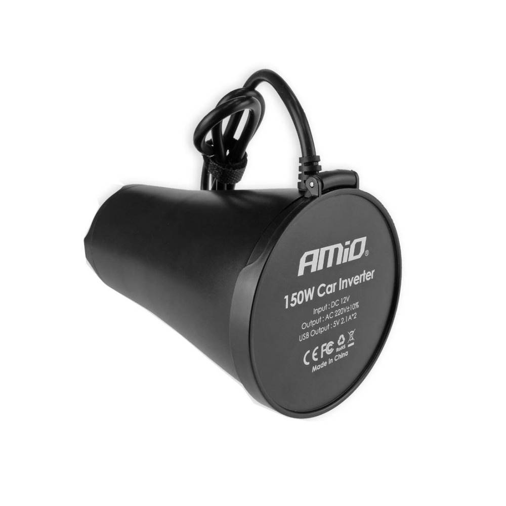 Invertor 12V in 230V, 150/300W, USB, tip cana, 02469 Amio
