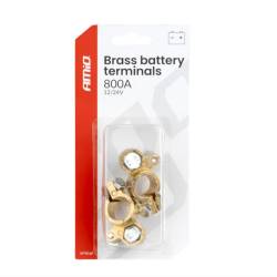 Set 2 borne acumulator cupru, fixare cu surub, 12-24V, 800A, 04392 Amio
